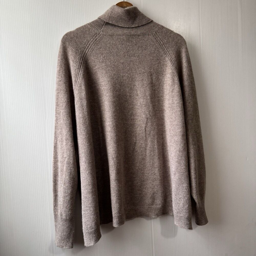 360 Cashmere Women Pullover Turtleneck 100% Cashmere Sweater Light Brown Sz L - Picture 9 of 13